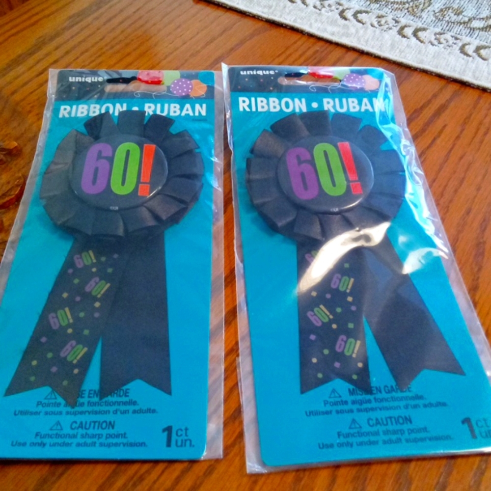 ❤️Any 3 ❤️Items for$10Set of 2 60! Bday Ribbon/Pins. Great for bday celebration!